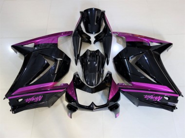 Negro Brillante & Morado 2008-2012 Kawasaki Ninja 250 Carenados Moto