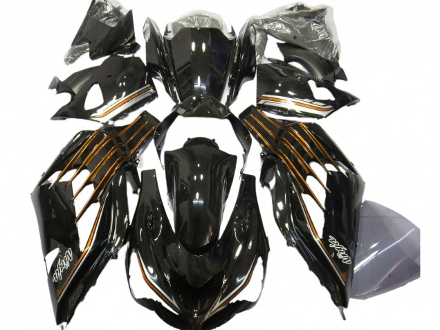 Negro Brillante & Naranja 2012-2021 Kawasaki ZX14R Carenados Moto