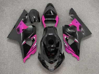 Negro Brillante & Rosa 2004-2005 Suzuki GSXR 600-750 Carenados Moto