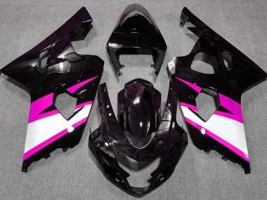 Negro Brillante & Rosa 2004-2005 Suzuki GSXR 600-750 Carenados Moto