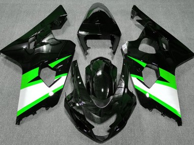 Negro Brillante & Verde 2004-2005 Suzuki GSXR 600-750 Carenados Moto
