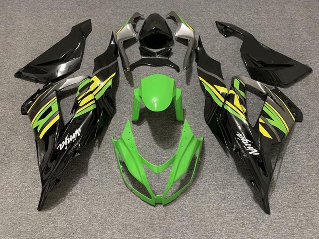 Negro Brillante & Verde Racing 2013-2018 Kawasaki ZX6R Carenados Moto