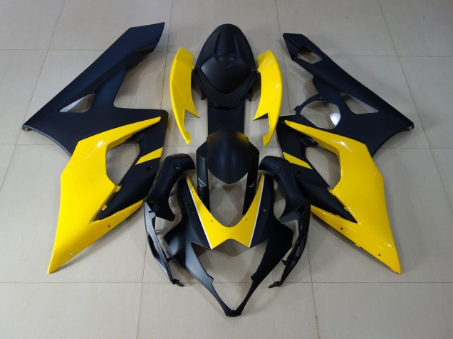 Negro Mate & Amarillo 2005-2006 Suzuki GSXR 1000 Carenados Moto