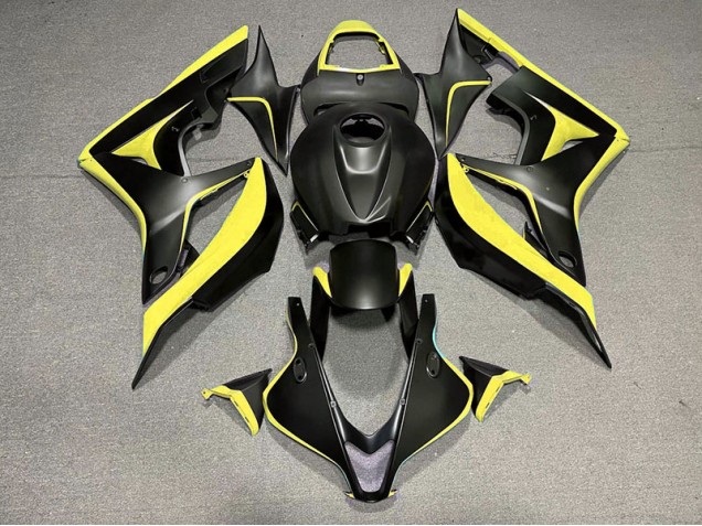 Negro Mate & Amarillo 2007-2008 Honda CBR600RR Carenados Moto