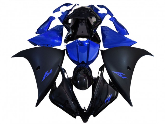 Negro Mate & Azul 2012-2014 Yamaha R1 Carenados Moto