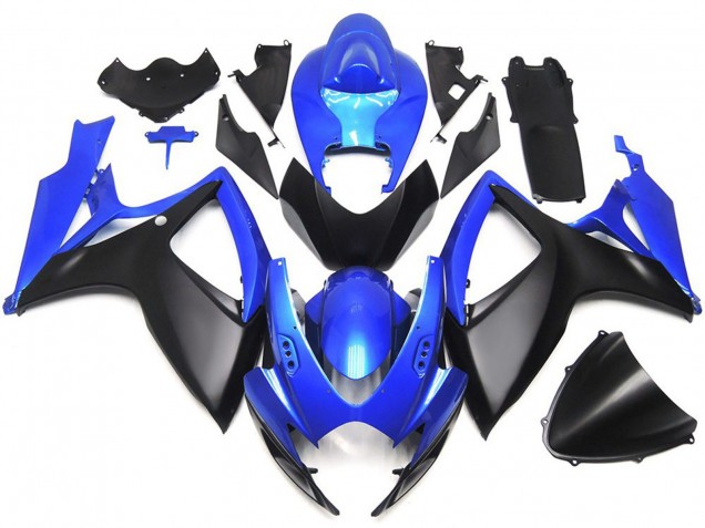 Negro Mate & Azul OEM Estilo Personalizado 2006-2007 Suzuki GSXR 600-750 Carenados Moto
