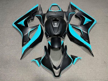 Negro Mate & Cian 2007-2008 Honda CBR600RR Carenados Moto