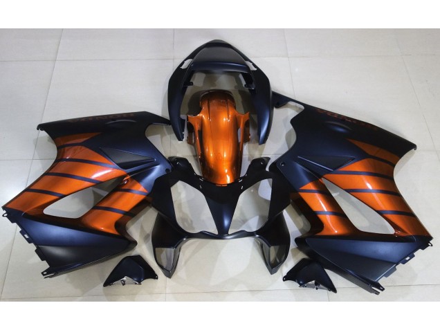 Negro Mate & Naranja 2002-2012 Honda VFR800 Carenados Moto