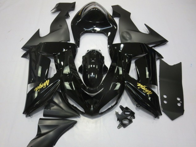 Negro & Oro 2006-2007 Kawasaki ZX10R Carenados Moto