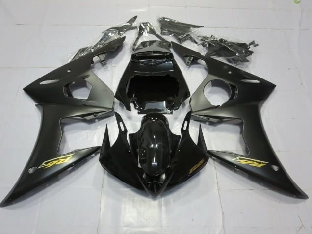 Oro Negro Mate 2003-2004 Yamaha R6 Carenados Moto