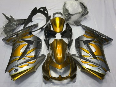 Oro & Plata Llama 2008-2012 Kawasaki Ninja 250 Carenados Moto
