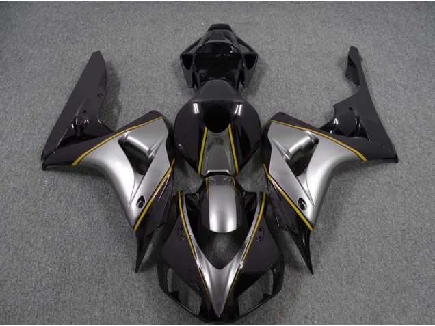 Plata Con Raya Diplomática Amarilla 2006-2007 Honda CBR1000RR Carenados Moto