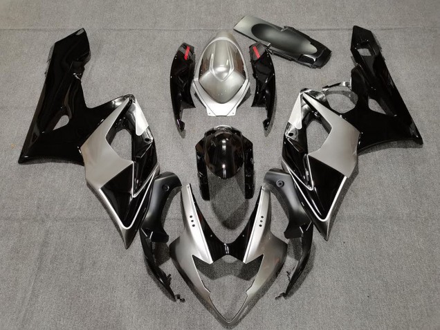 Plata & Negro 2005-2006 Suzuki GSXR 1000 Carenados Moto