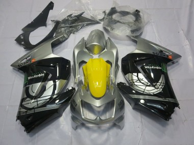 Plata & Negro 2008-2012 Kawasaki Ninja 250 Carenados Moto