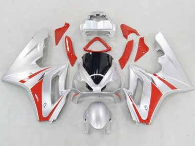 Plata & Rojo 2006-2008 Triumph Daytona 675 Carenados Moto