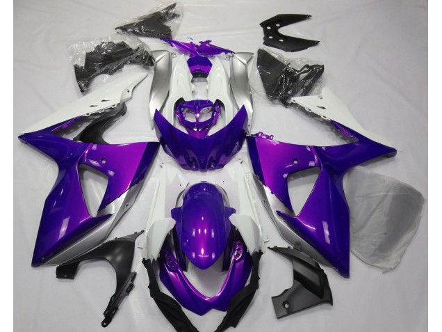Púrpura Brillante & Blanco 2009-2016 Suzuki GSXR 1000 Carenados Moto