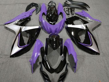 Púrpura Plata & Negro 2009-2016 Suzuki GSXR 1000 Carenados Moto