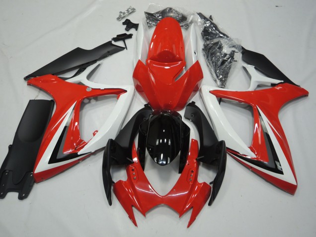 Rojo & Blanco 2006-2007 Suzuki GSXR 600-750 Carenados Moto