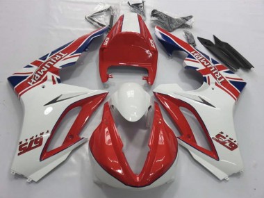 Rojo & Blanco 2009-2012 Triumph Daytona 675 Carenados Moto