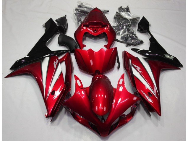 Rojo Blanco & Negro 2007-2008 Yamaha R1 Carenados Moto