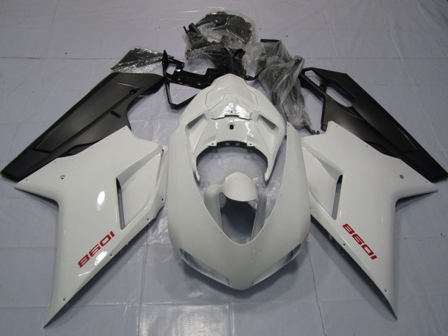 Rojo Blanco & Negro Mate 2007-2014 Ducati 848 1098 1198 Carenados Moto