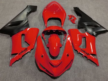 Rojo Brillante 2005-2006 Kawasaki ZX6R Carenados Moto