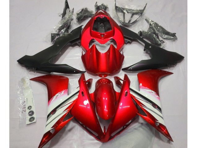 Rojo Brillante & Blanco 2004-2006 Yamaha R1 Carenados Moto