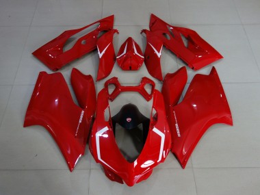 Rojo Brillante & Blanco 2011-2014 Ducati 1199 Carenados Moto