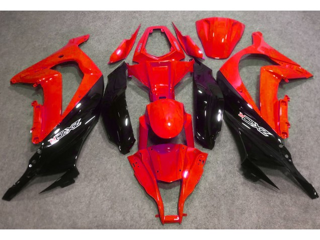 Rojo Brillante & Negro 2016-2019 Kawasaki ZX10R Carenados Moto