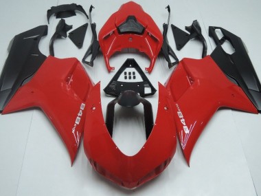 Rojo Negro Mate 2007-2014 Ducati 848 1098 1198 Carenados Moto