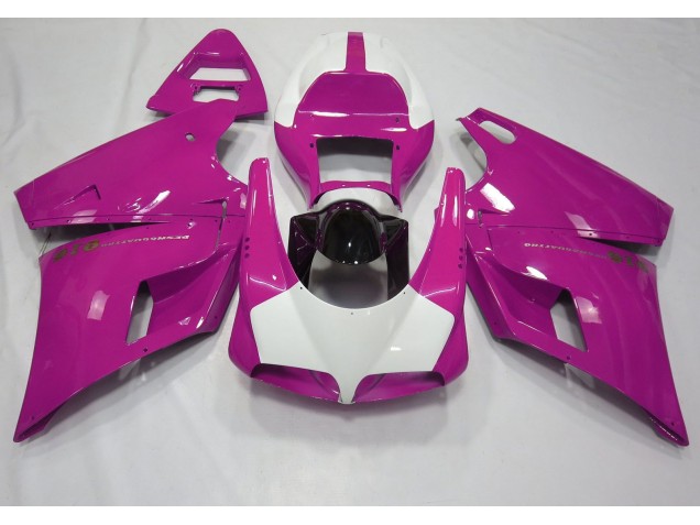 Rosa Brillante & Blanco 1993-2005 Ducati 996 748 916 998 Carenados Moto