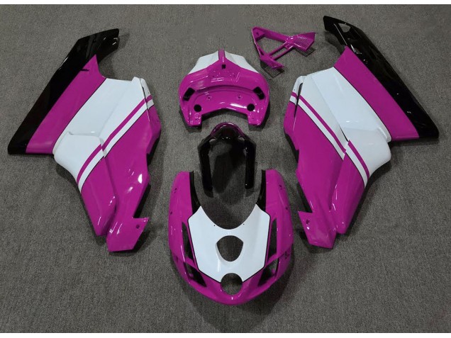 Rosa Brillante & Blanco 2003-2004 Ducati 749 999 Carenados Moto