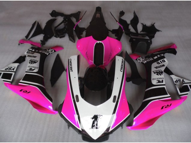Rosa Brillante & Blanco 2015-2019 Yamaha R1 Carenados Moto