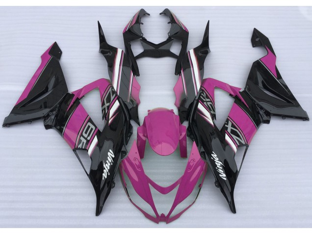 Rosa Brillante & Negro 2013-2018 Kawasaki ZX6R Carenados Moto