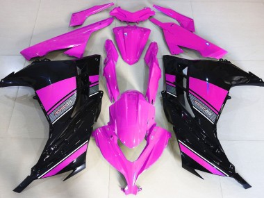 Rosa Fuerte & Negro 2013-2018 Kawasaki Ninja 300 Carenados Moto