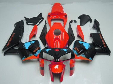 Salpicadura Azul Claro Sobre Rojo 2005-2006 Honda CBR600RR Carenados Moto