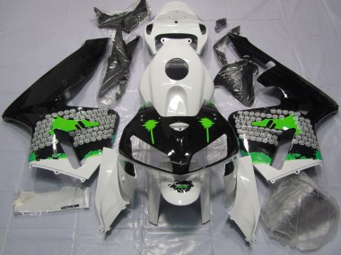 Salpicadura Verde Sobre Negro Brillante 2005-2006 Honda CBR600RR Carenados Moto