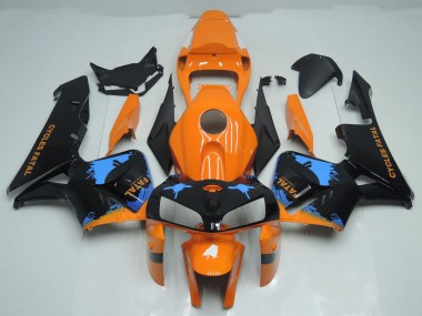 Salpicaduras De Naranja & Negro 2005-2006 Honda CBR600RR Carenados Moto