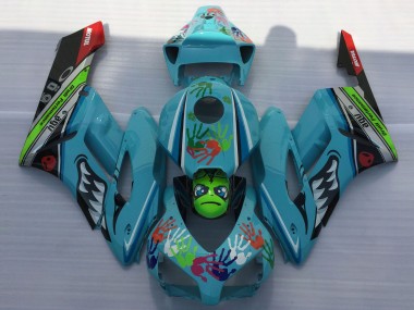 Tiburón Azul Claro 2004-2005 Honda CBR1000RR Carenados Moto