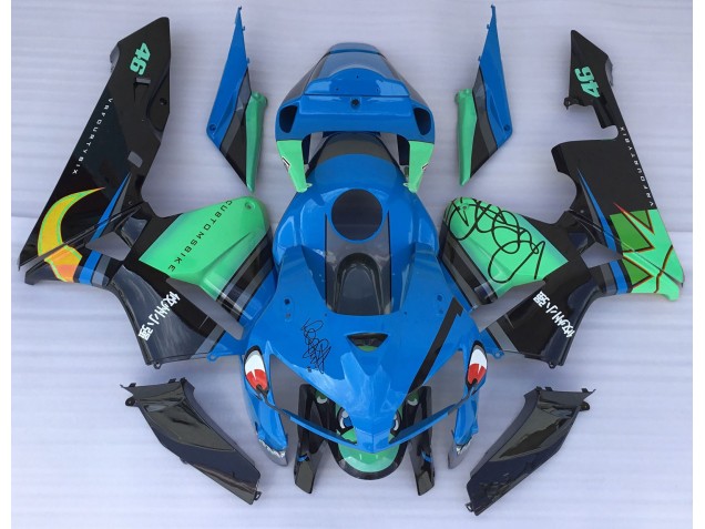 Tiburón Azul & Verde 2005-2006 Honda CBR600RR Carenados Moto