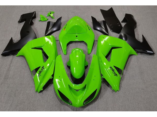 Verde 2006-2007 Kawasaki ZX10R Carenados Moto