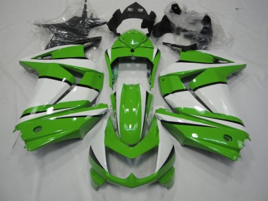 Verde & Blanco 2008-2012 Kawasaki Ninja 250 Carenados Moto