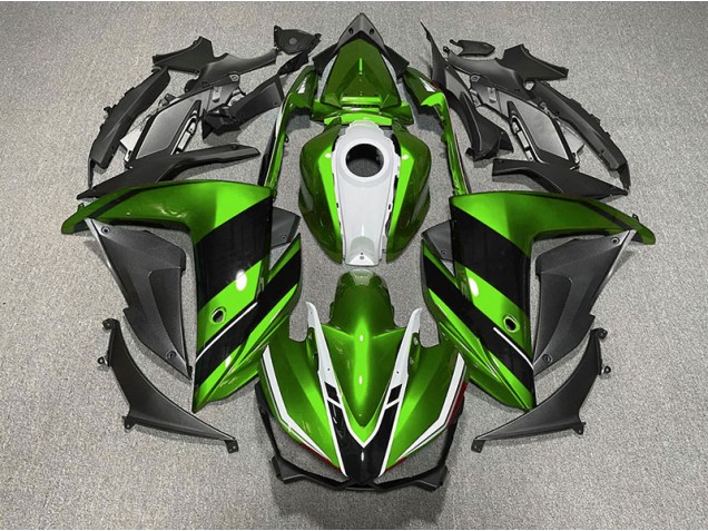 Verde Blanco & Negro 2015-2018 Yamaha R3 Carenados Moto