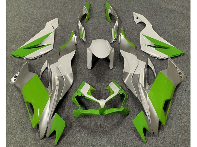 Verde Blanco & Plata 2019-2023 Kawasaki ZX6R Carenados Moto