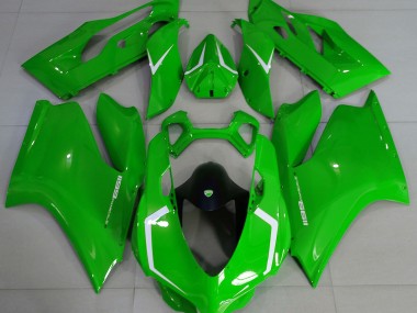 Verde Brillante & Blanco 2011-2014 Ducati 1199 Carenados Moto