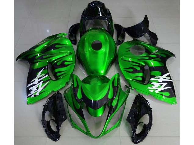 Verde Brillante & Negro 2008-2020 Suzuki GSXR 1300 Carenados Moto