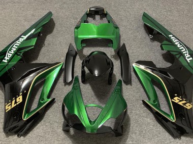 Verde Brillante & Negro 2009-2012 Triumph Daytona 675 Carenados Moto