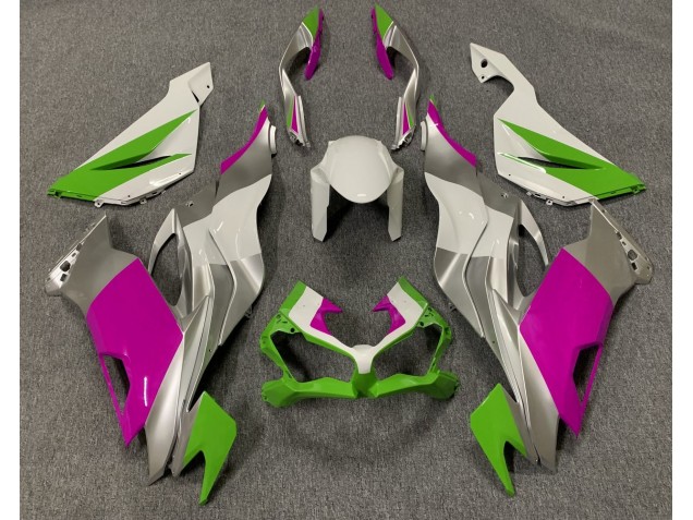 Verde Brillo Rosa & Plata 2019-2023 Kawasaki ZX6R Carenados Moto