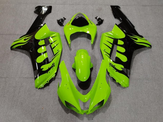 Verde Llama 2007-2008 Kawasaki ZX6R Carenados Moto