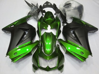 Verde & Negro Mate 2008-2012 Kawasaki Ninja 250 Carenados Moto
